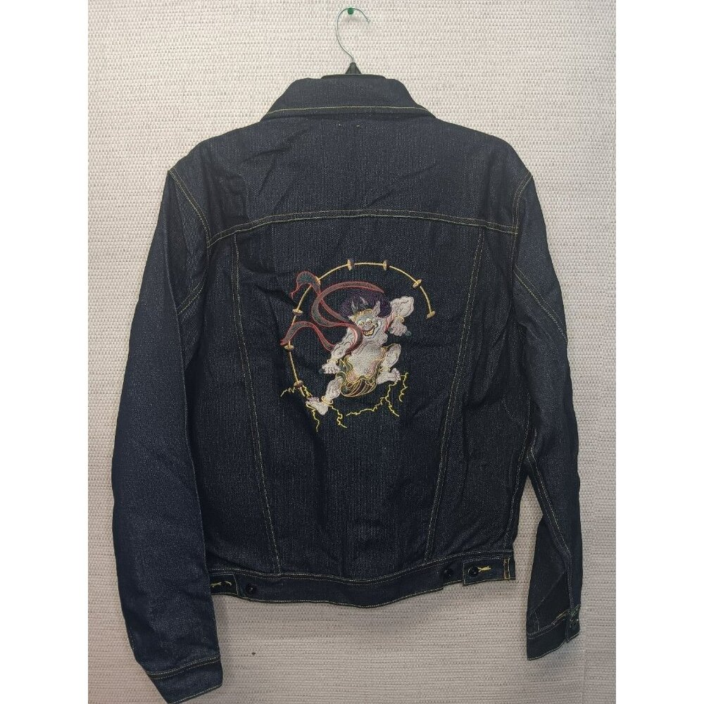 RMC Martin Ksohoh Fujin/ Raijin Embroidered Indigo Raw Selvedge Denim Jacket